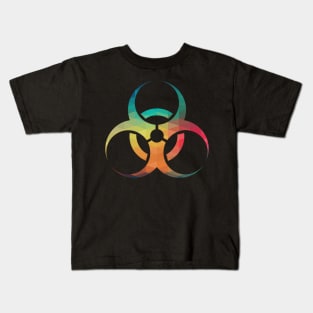 Rainbow biohazard symbol Kids T-Shirt